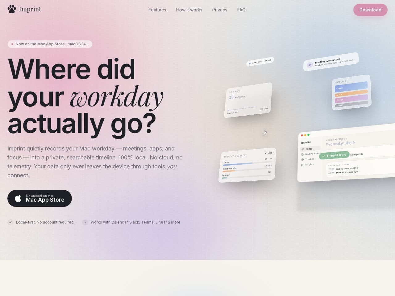 Imprint live site